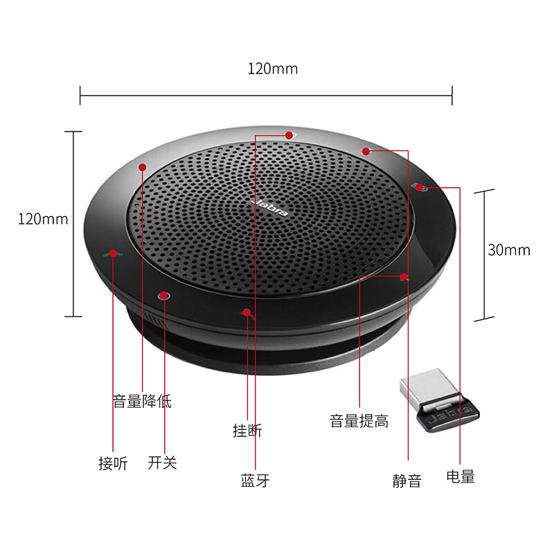 捷波朗（Jabra） SPEAK 510+ 藍(lán)牙音頻設(shè)備/視頻會(huì)議麥克風(fēng)/揚(yáng)聲器_http://m.bzsa.cn/img/sp/592/c1e7cd9a-0bd5-4ab0-aa8e-374454bb9469.jpg