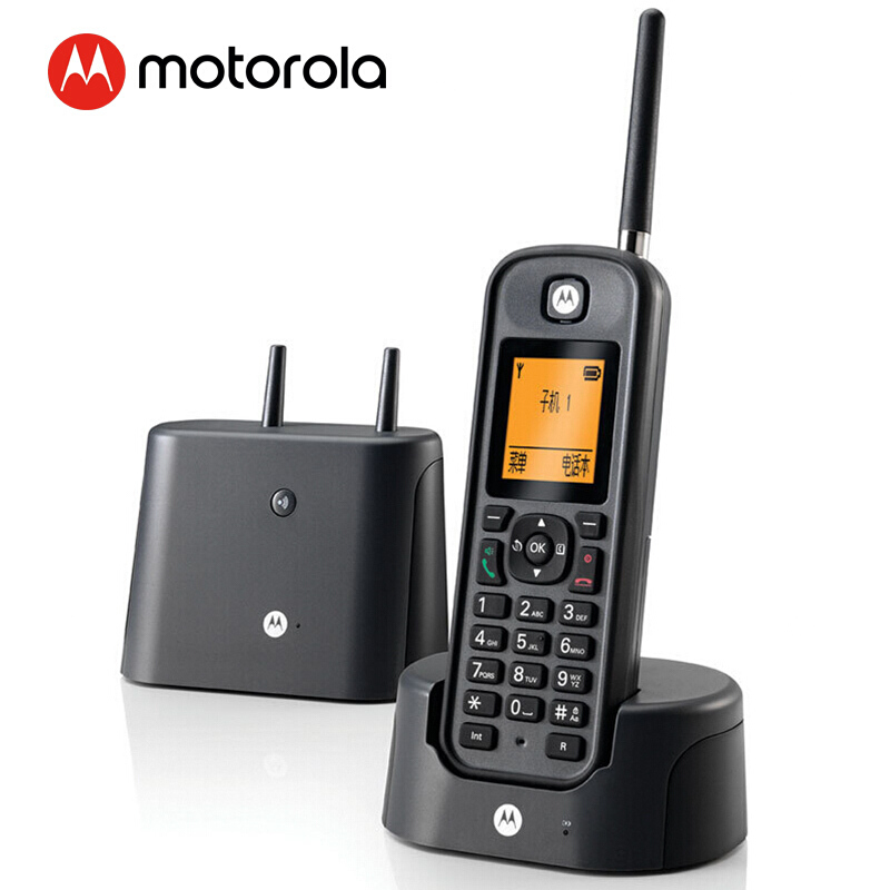 摩托羅拉（Motorola） O201C 電話機(jī) 遠(yuǎn)距離數(shù)字無(wú)繩單機(jī) 橙色背光電話簿中英文顯示菜單可擴(kuò)展 無(wú)線座機(jī)（黑色）_http://m.bzsa.cn/img/sp/764/3b5f1f3a-e2ed-47b3-ada1-74917c389914.jpg