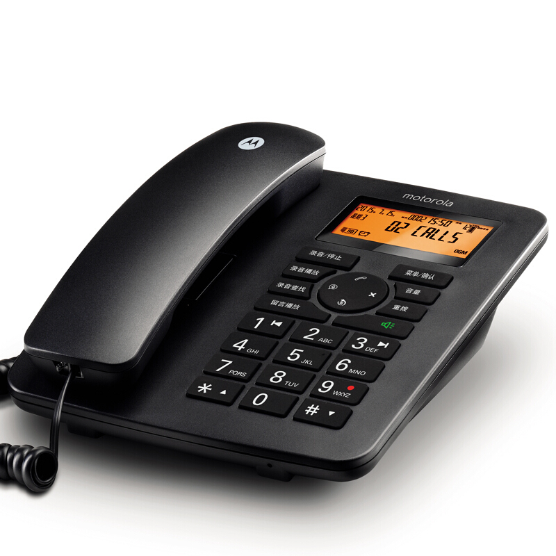 摩托羅拉（Motorola） CT111C 智能自動/手動插卡錄音電話機(jī)座機(jī)商務(wù)客服電話呼叫中心家用辦公固定座機(jī) （黑色）_http://m.bzsa.cn/img/sp/766/921bad81-8b40-4557-a1e0-d9a4eb8c814f.jpg