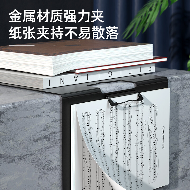 得力(deli)A4橫式折頁(yè)板夾會(huì)議夾 64512深灰_http://m.bzsa.cn/newimg/C202208/1661935136425.jpg
