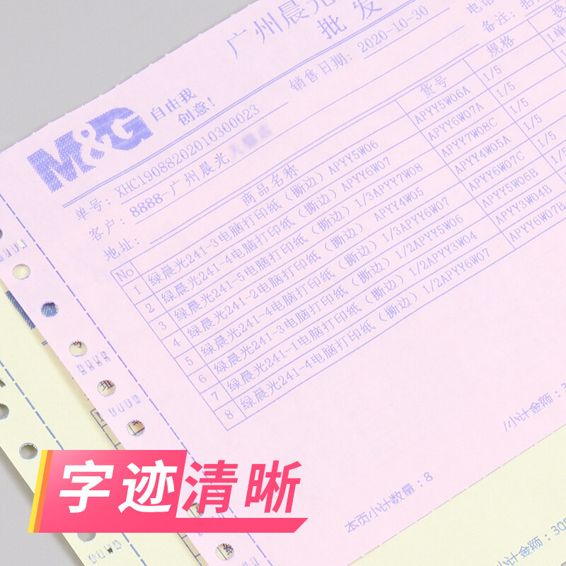 晨光（M&G） 針式電腦打印機(jī)紙二聯(lián)/三聯(lián)/四聯(lián)會(huì)計(jì)記賬憑證清單發(fā)送貨出庫單 二聯(lián)三等分/APYY4W05C_http://m.bzsa.cn/newimg/C202209/1662004087227.jpg