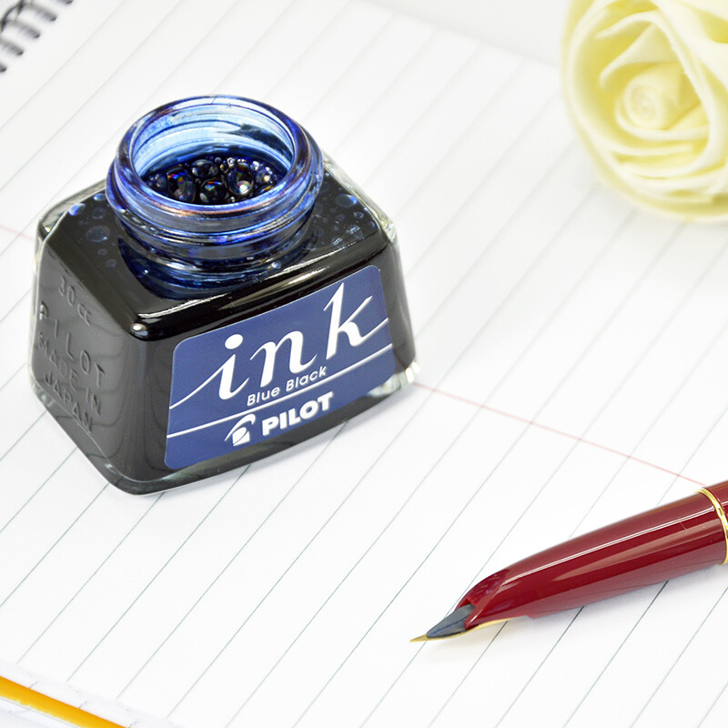 百樂（PILOT）非碳素墨水 不堵筆鋼筆墨水30ml 藍黑INK-30-BB_http://m.bzsa.cn/newimg/C202209/1662541080795.jpg