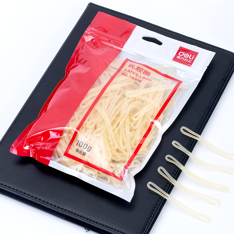 得力(deli)100g耐用橡皮筋/乳膠圈/橡皮圈/捆扎膠圈 辦公用品 79310_http://m.bzsa.cn/newimg/C202212/1672391046348.jpg