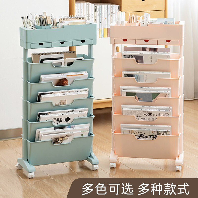 時代良品（SDLP）掛袋書立架 白色-三抽屜帶輪款 SD-9158_http://m.bzsa.cn/newimg/C202303/1678859206201.jpg