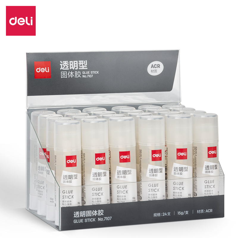 得力(deli)15g透明色ACR固體膠水24支裝 7107_http://m.bzsa.cn/newimg/C202303/1679649095999.jpg