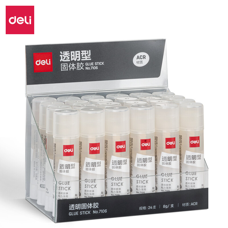 得力(deli)8g透明色ACR固體膠水24支裝 7106_http://m.bzsa.cn/newimg/C202303/1679649239185.jpg