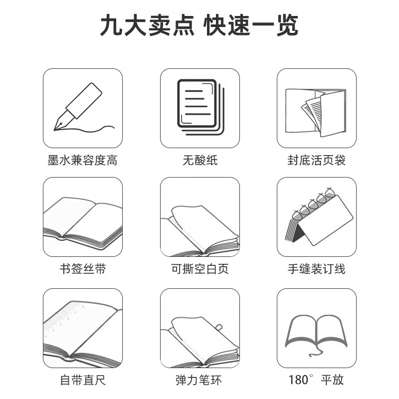 國譽(yù)（KOKUYO）無酸紙筆記本厚本子感商務(wù)辦公記事本 A6黑色1本581225_http://m.bzsa.cn/newimg/C202309/1695107272430.jpg