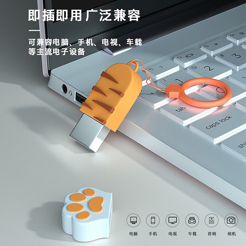 惠普（HP）金屬U盤(pán)可愛(ài)貓爪情侶迷你u盤(pán)【64g炫酷虎爪U盤(pán)】v206w_http://m.bzsa.cn/newimg/C202310/1697789817233.jpg