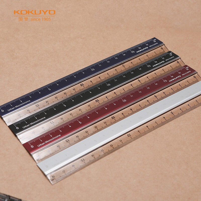 國譽（KOKUYO）都市印象學生高考PC鋁制直尺（18cm）190×24×3.5mm黑色 1個裝 WSG-CLUH18D_http://m.bzsa.cn/newimg/C202401/1704444526982.jpg