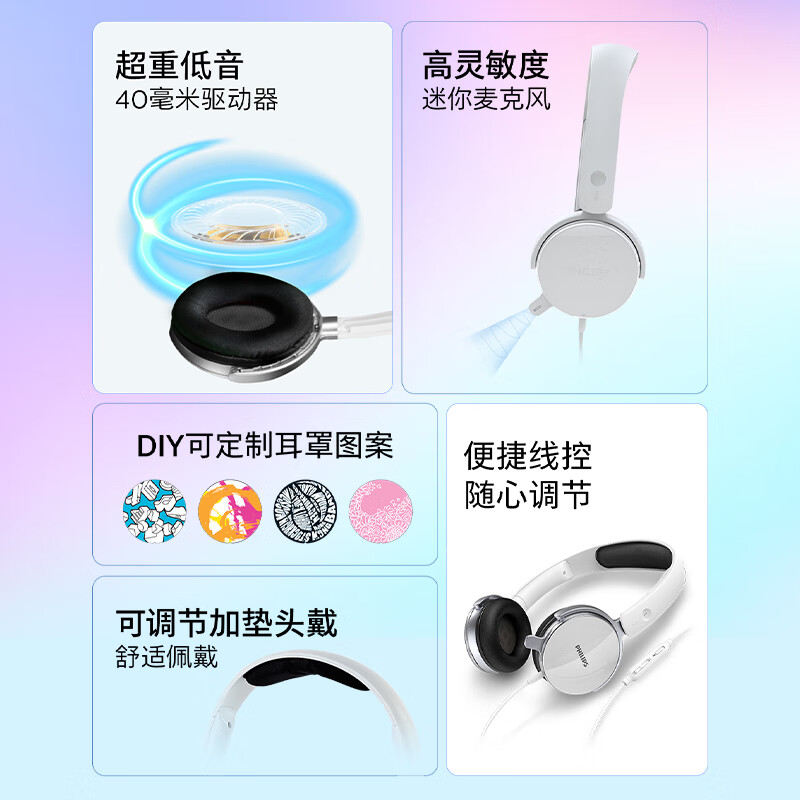 飛利浦（PHILIPS）頭戴式耳機有線耳機帶麥克風耳麥網(wǎng)上學習考試游戲耳機3.5mm音頻接口SHM7110U_http://m.bzsa.cn/newimg/C202408/1723087832889.jpeg
